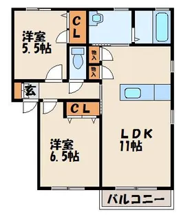 山茶花SUE A棟【1階】の間取り