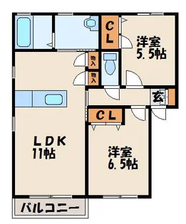 山茶花SUE A棟【1階】の間取り
