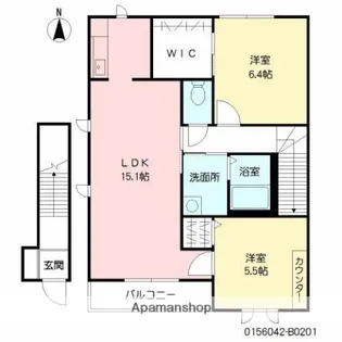 2LDKの間取り画像