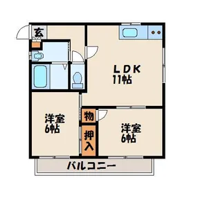 福岡県福岡市東区和白丘4丁目【アパート】の間取り