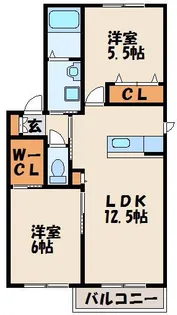 クラニア B棟【1階】の間取り