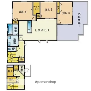 ヘーベルメゾン松香台【2階】の間取り