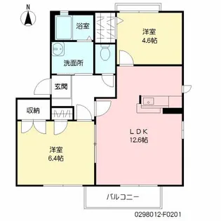 プレジールアン F棟【2階】の間取り