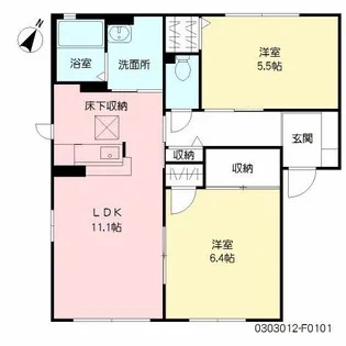 ファンテージ21 F棟【1階】の間取り