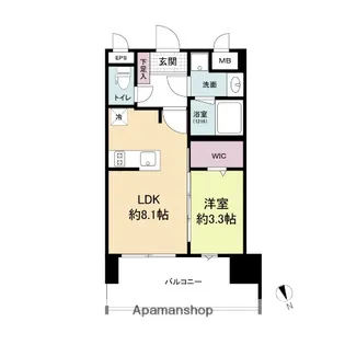 ブランシエスタ千早RJR【6階】の間取り