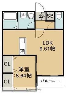 サニーガーデン千早【1階】の間取り
