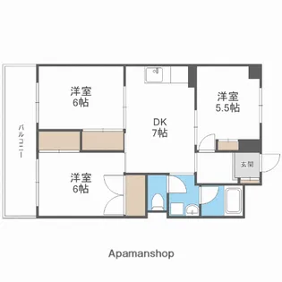 福岡県福岡市東区馬出1丁目【マンション】の間取り