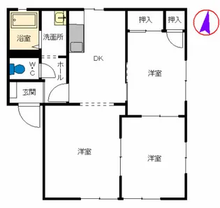 日の里ハイツ A棟【1階】の間取り