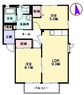ディアス木の花【2階】の間取り
