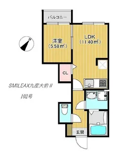 KAG.R九産大前【1階】の間取り