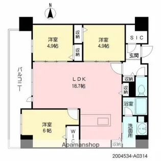 3LDKの間取り画像