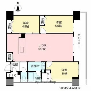 照葉オーシャンステージ EAST棟【4階】の間取り