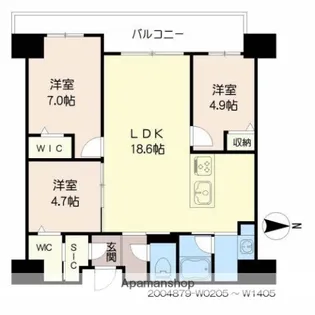 照葉オーシャンステージ WEST棟【3階】の間取り