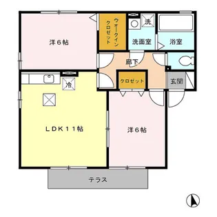オールルミエール A棟【1階】の間取り