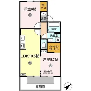 コーポサンライズ B棟【105号室】の間取り