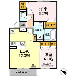 SレガシーN B棟【203号室】の間取り
