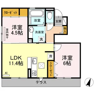 グランモア三苫Ⅲ【1階】の間取り