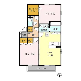 リビングタウン ルピナ新宮 A棟【2階】の間取り