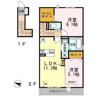 ビアンカ大名【2階】の間取り