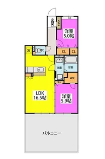 カトルセゾンⅠ・Ⅱ【1階】の間取り