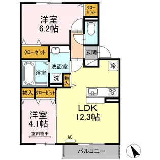 SANTA GARDEN B棟【2階】の間取り