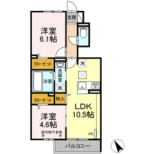 COZY長者原西 B棟【1階】の間取り
