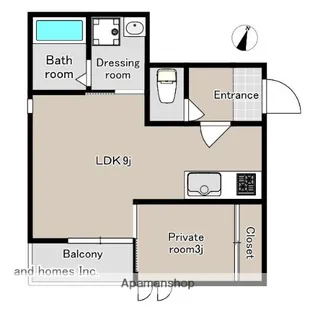 GRANDTIC NONO千早【1階】の間取り