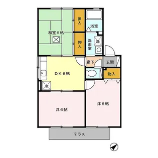 セジュール東山田Ⅲ B棟【1階】の間取り