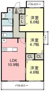 コンダクトレジデンスHANAMINOSATO【4階】の間取り