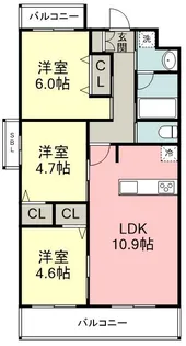 コンダクトレジデンスHANAMINOSATO【2階】の間取り