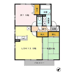 リビングタウン舞の里 A棟【202号室】の間取り