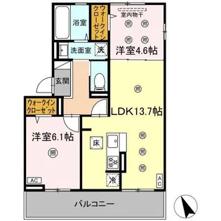 セゾン箱崎宮前【1階】の間取り