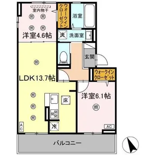 セゾン箱崎宮前【1階】の間取り