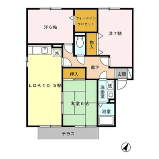 アジェリア A棟【1階】の間取り