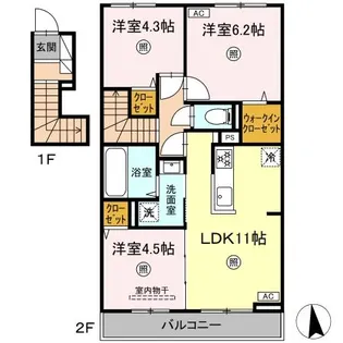 メゾンカオル【2階】の間取り