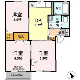 レジデンスINN(A・B棟) A棟【2階】の間取り