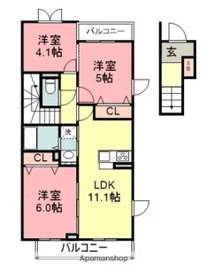 シャルマン青葉【2階】の間取り