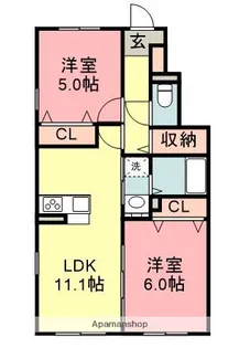 シャルマン青葉【1階】の間取り