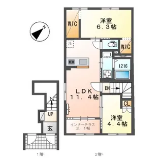 テラス・ド・ラ・フォレ【2階】の間取り