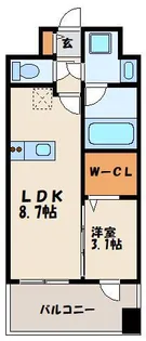 グランフォーレ千早マークスクエア ウエストウイング【8階】の間取り