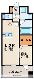 グランフォーレ千早マークスクエア ウエストウイング【9階】の間取り