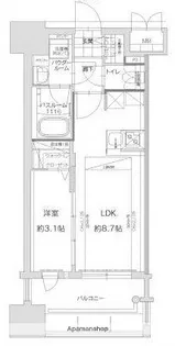 グランフォーレ千早マークスクエア ウエストウイング【12階】の間取り