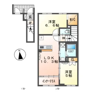 SUNELIN・LUPINUS(サンエリン・ルピナス)【2階】の間取り