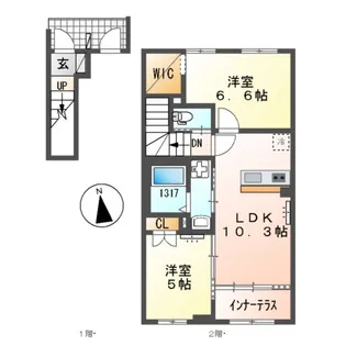 SUNELIN・LUPINUS(サンエリン・ルピナス)【2階】の間取り