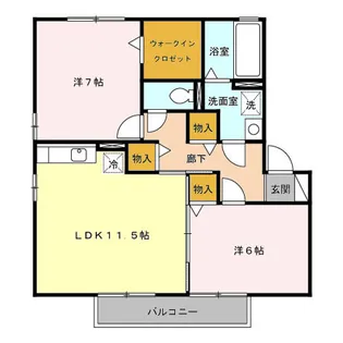リビングタウン ルピナ新宮 C棟【2階】の間取り