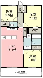 エイルマンション新宮【5階】の間取り