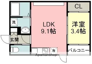 TASTE古賀【2階】の間取り
