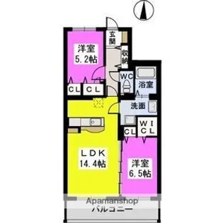 ファミール天神森【4階】の間取り