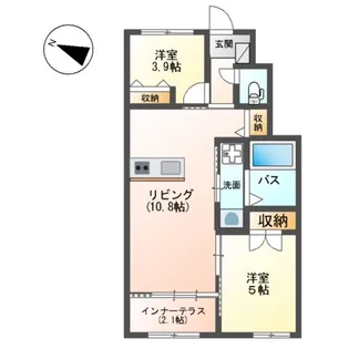 宗像市平井1丁目アパート【1階】の間取り
