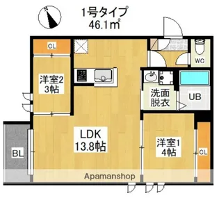 REGALEST 悦陽正守(エツヨウマサモリ)【1階】の間取り
